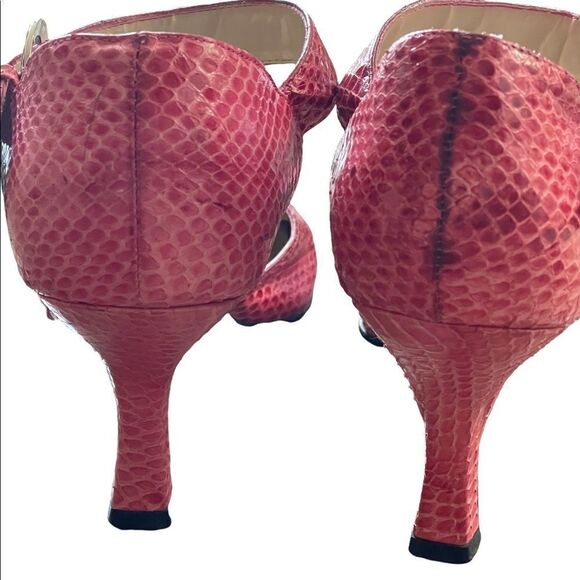 Victoria Spencer Ella genuine snake leather pink shoes. Size 8M. 3” heel - Picture 4 of 9